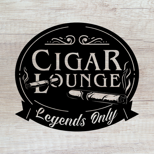 Cigar Lounge Metal Wall Art Sign