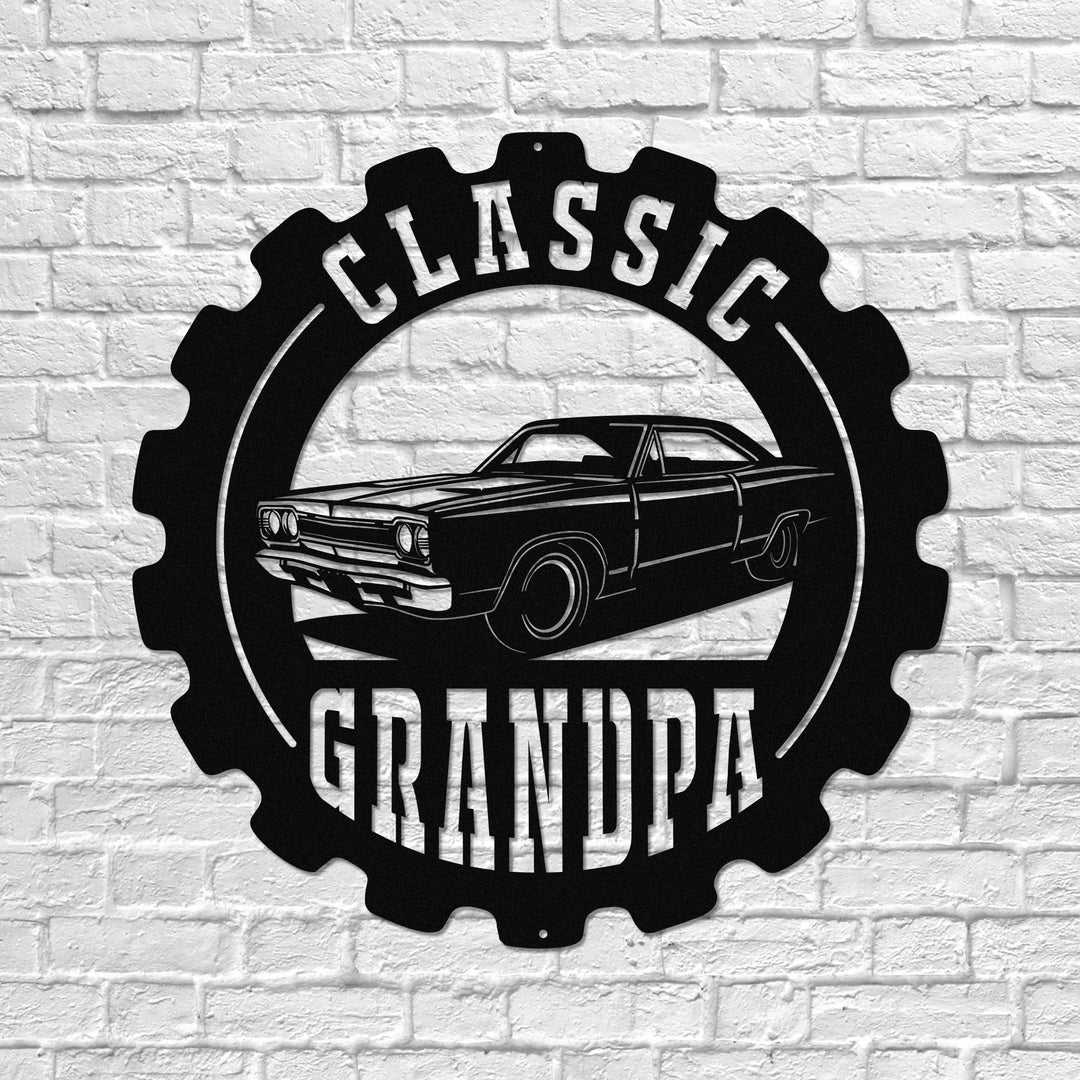 Grandpa Classic Car Metal Sign for Garage
