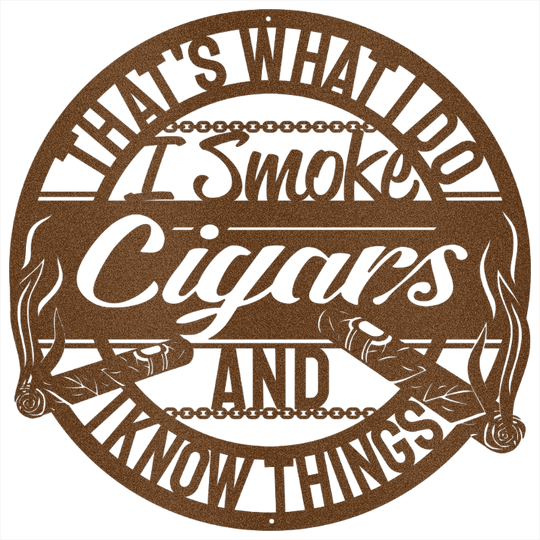 Powder coated steel cigar lounge metal sign with humorous cigar lover quote for man cave wall decor
