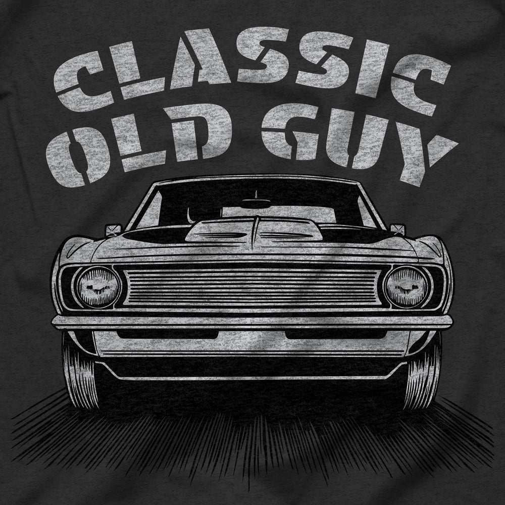 Cool Classic Car Old Guy Shirt Design Closeup