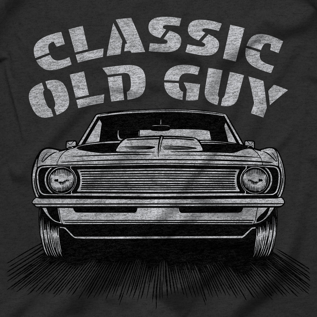 Cool Classic Car Old Guy Shirt Design Closeup
