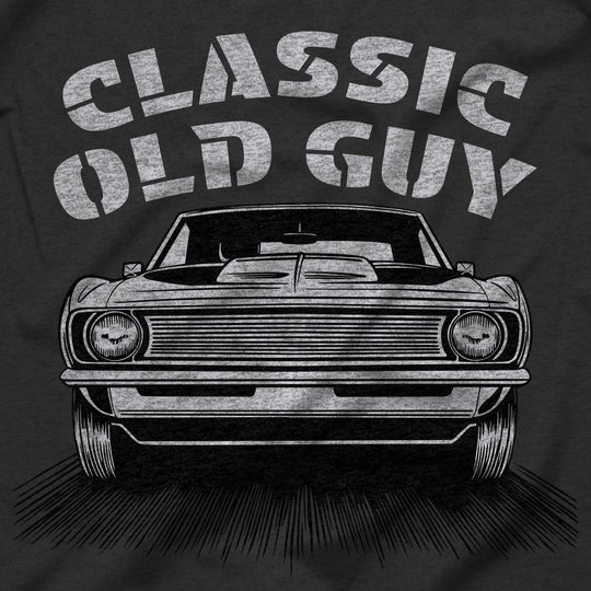 Cool Classic Car Old Guy Shirt Design Closeup