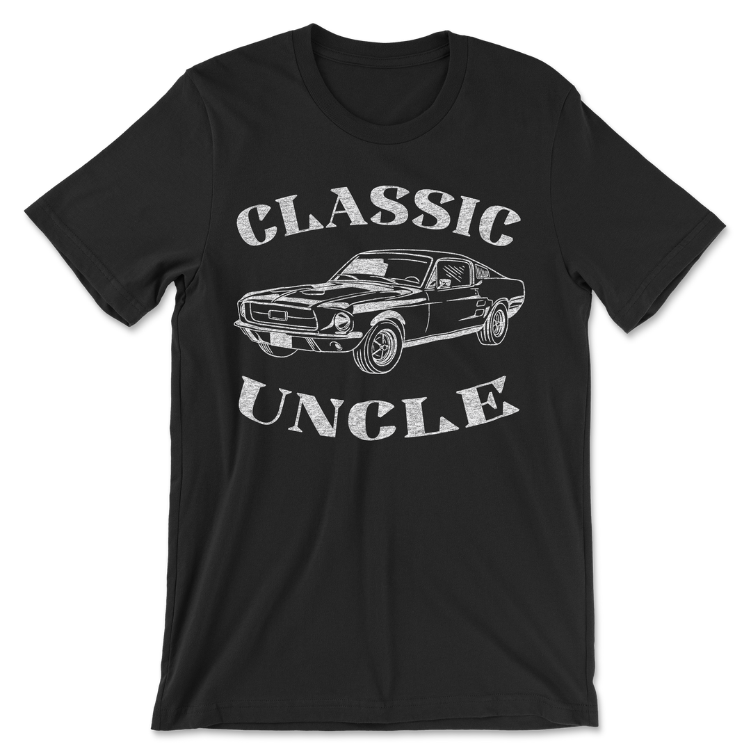 Uncle Classic Car Shirt black t-shirt with vintage distressed classic car graphic