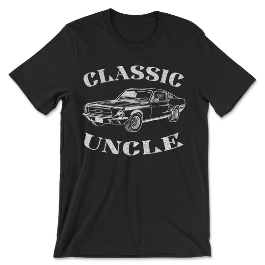 Uncle Classic Car Shirt black t-shirt with vintage distressed classic car graphic