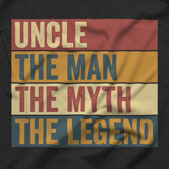 Close-up of Uncle The Man The Myth The Legend vintage shirt graphic