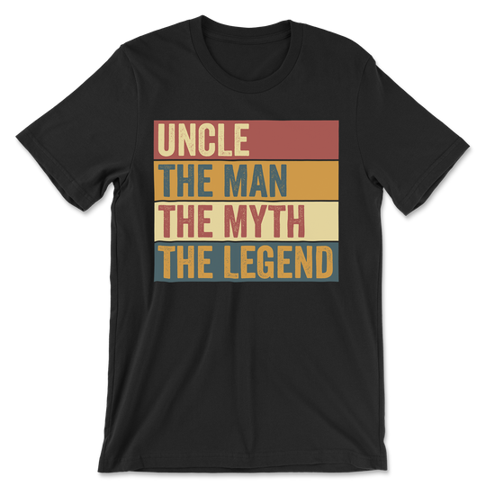 Uncle Legend Shirt black t-shirt with The Man The Myth The Legend vintage design