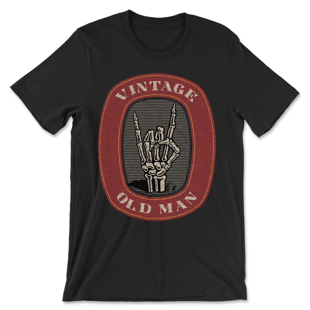Vintage Old Man Skeleton Hand Shirt