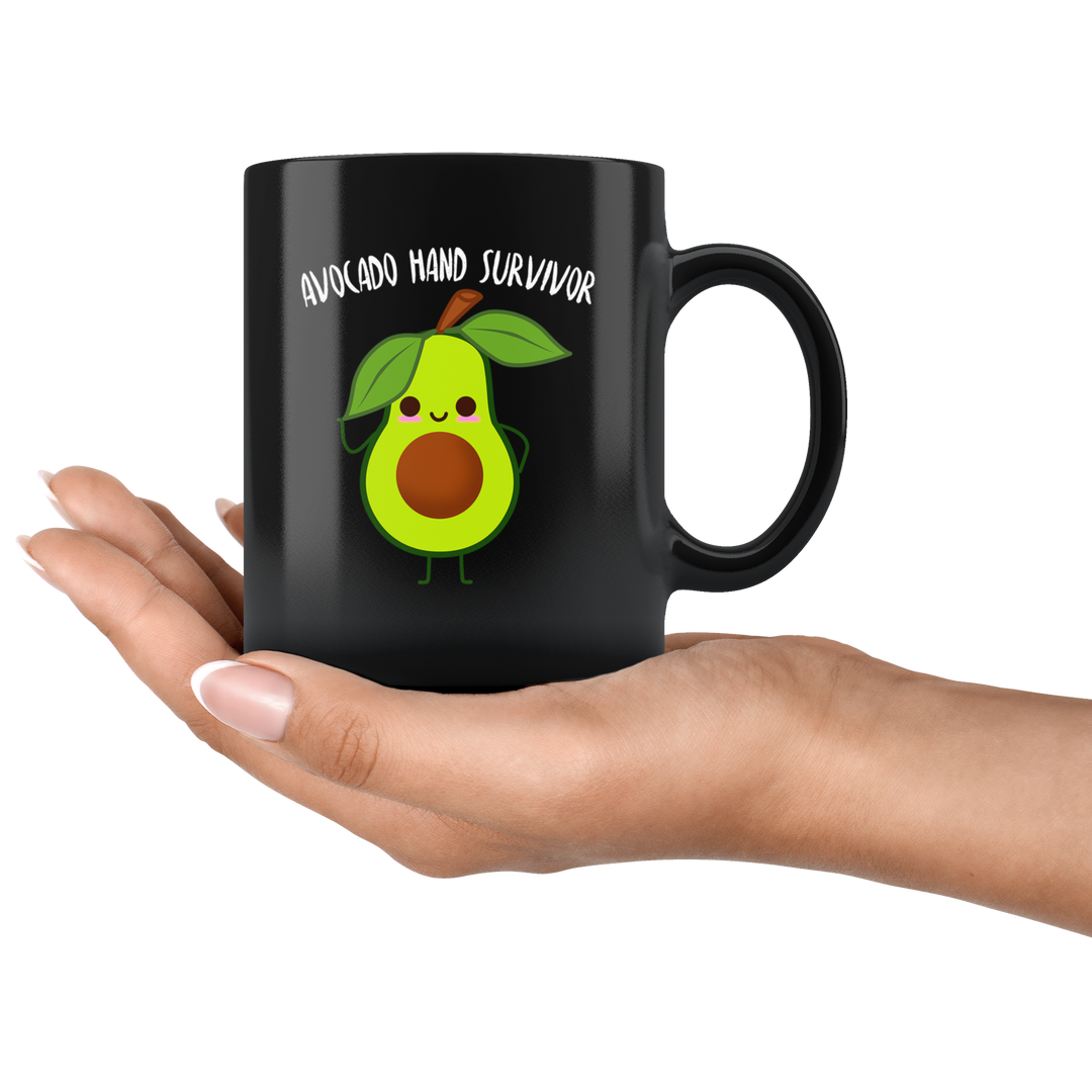 Avocado Hand Survivor Mug - Black 11 oz.