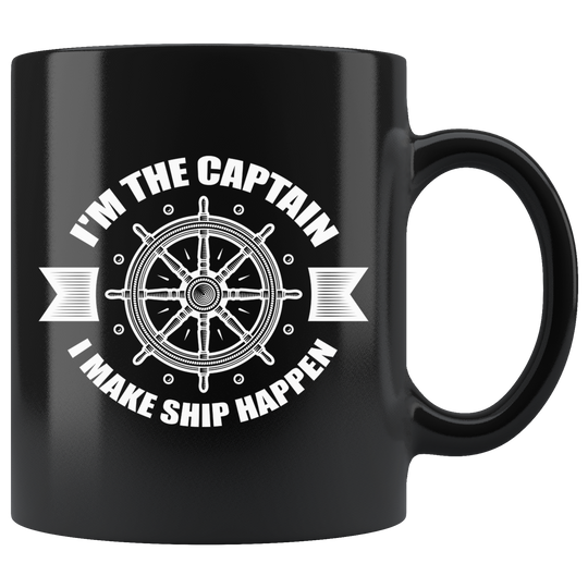 Captain Ship Mug - Black 11 oz.