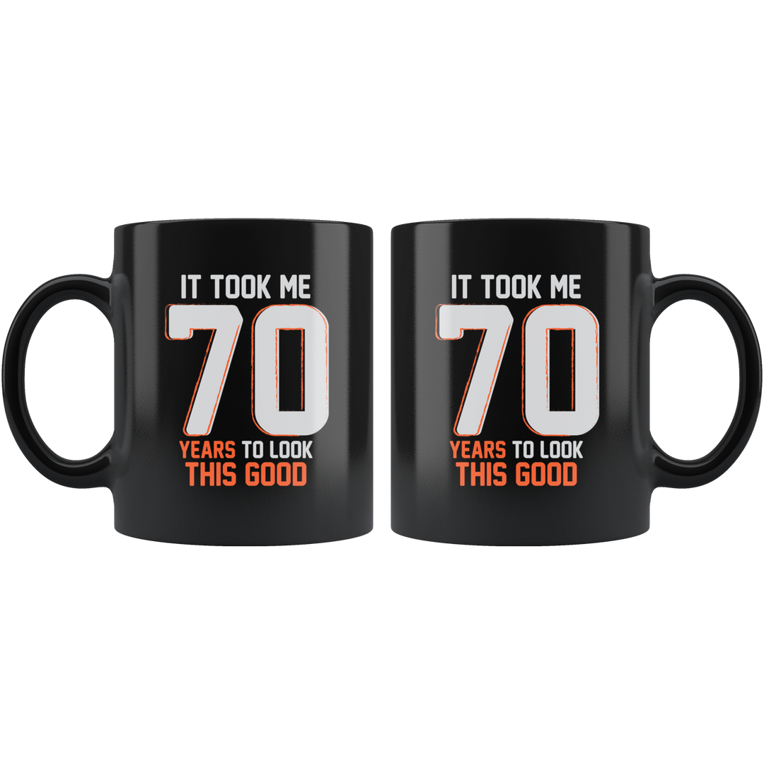 70th Birthday Mug - Black 11 oz.