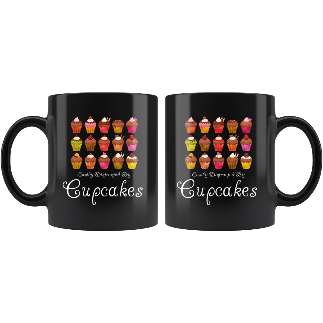 Distracted By Cupcakes Mug - Black 11 oz.