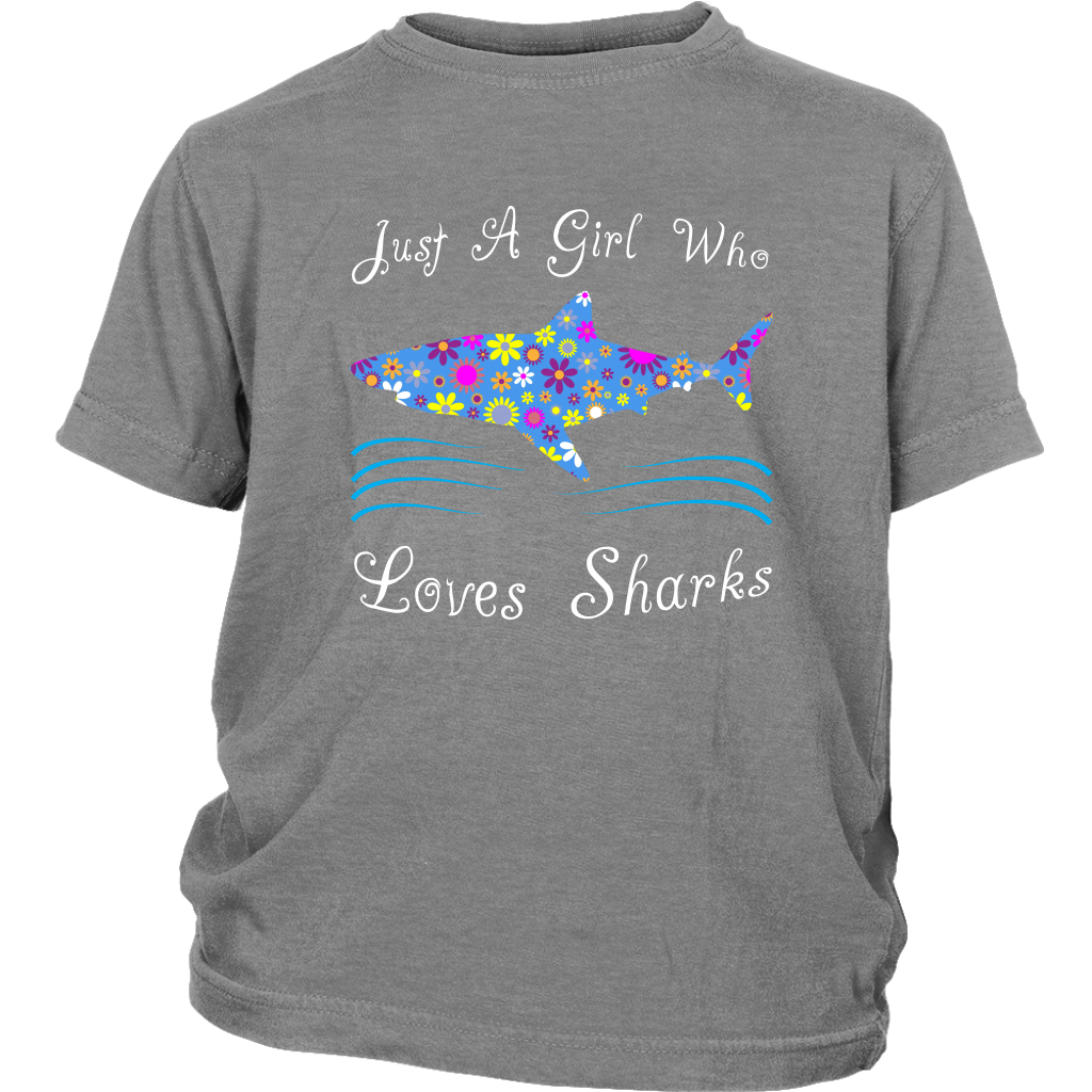 Just A Girl Who Loves Sharks Shirt - Grey