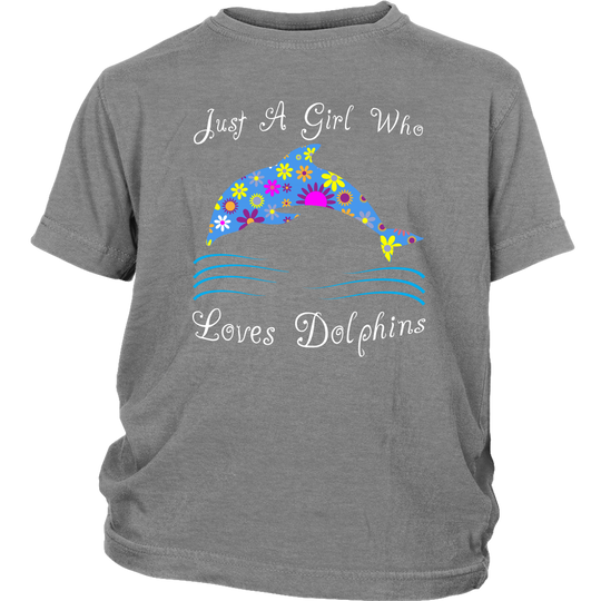 Just A Girl Who Loves Dolphins Shirt - Grey