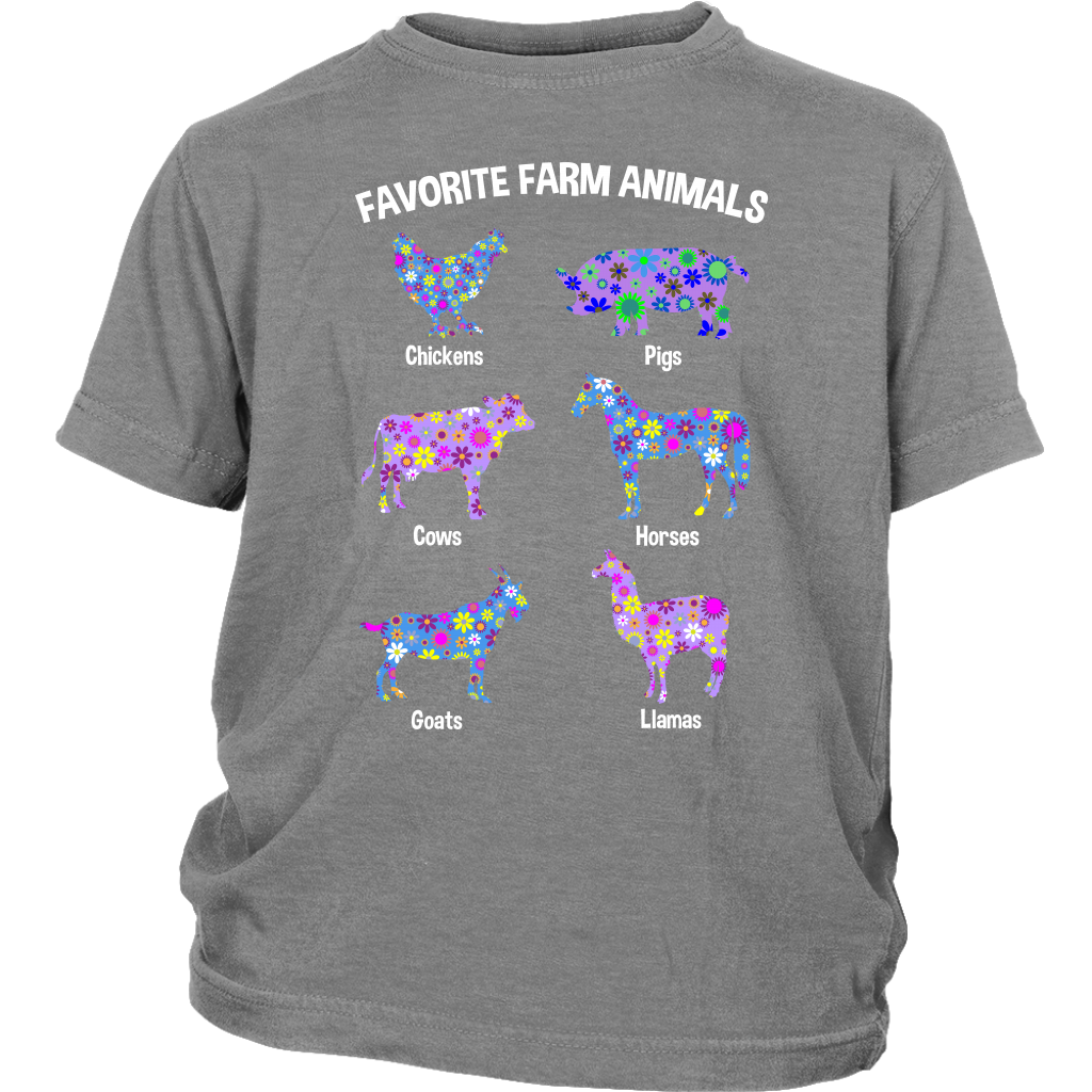 Favorite Farm Animals Shirt For Girls - Grey