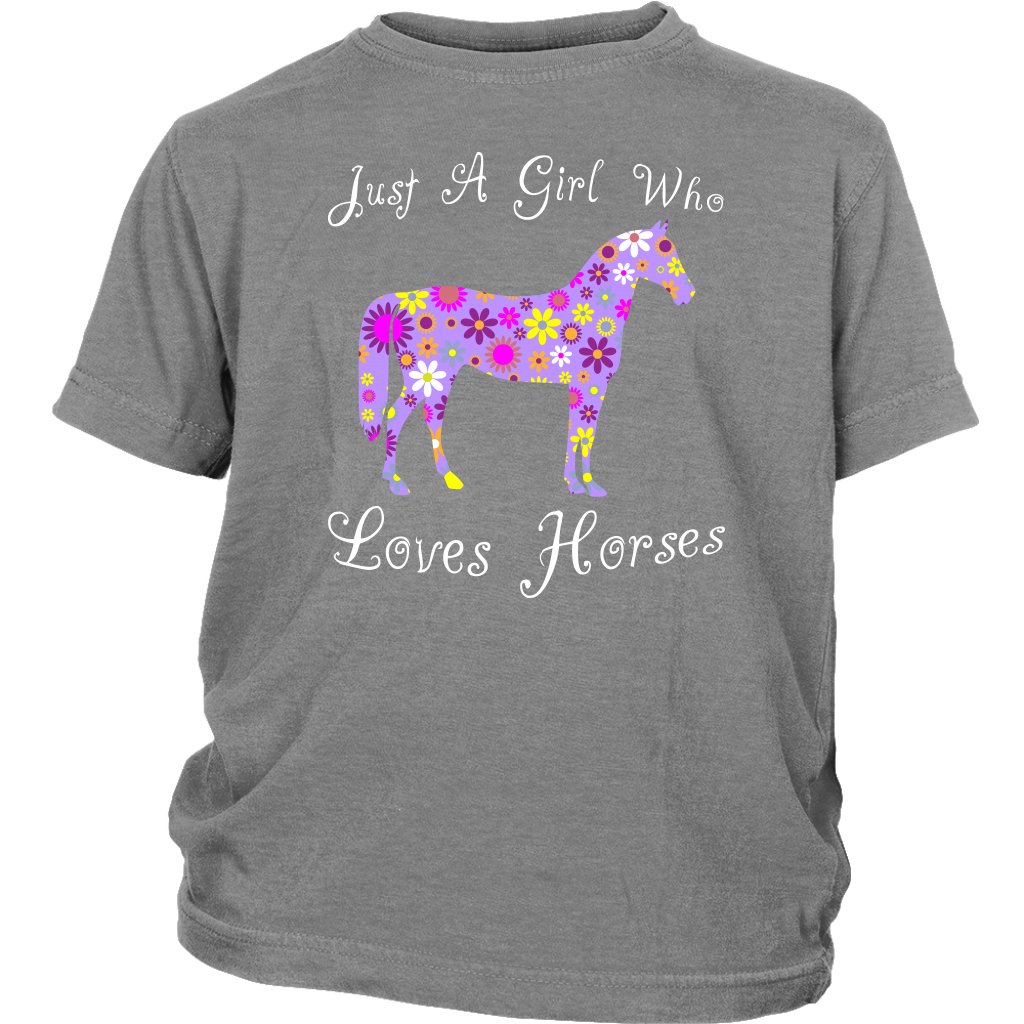 Just A Girl Who Loves Horses Shirt - Grey