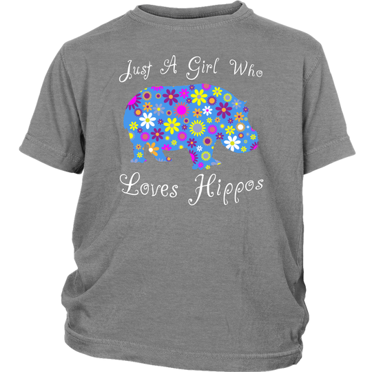 Just A Girl Who Loves Hippos Shirt - Grey