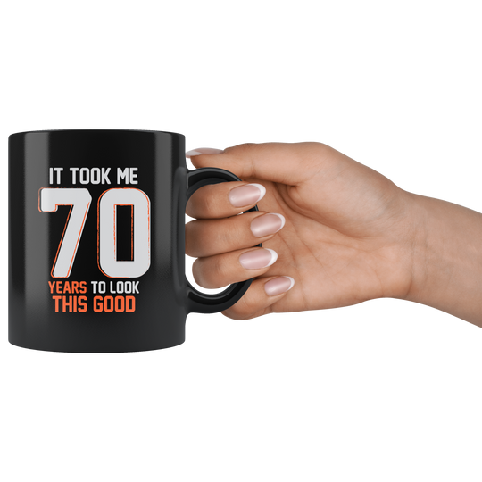 70th Birthday Mug - Black 11 oz.
