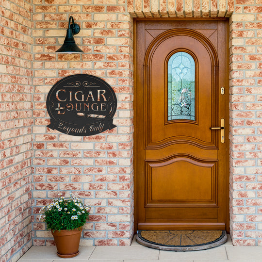 Cigar Lounge Metal Wall Art Sign