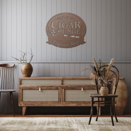 Cigar Lounge Metal Wall Art Sign