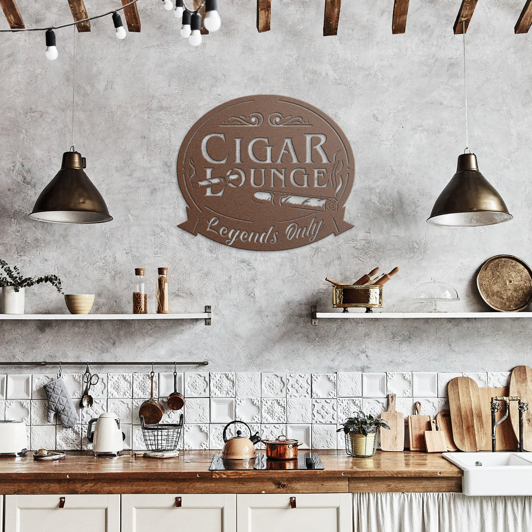Cigar Lounge Metal Wall Art Sign