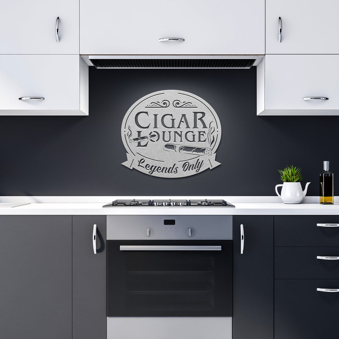 Cigar Lounge Metal Wall Art Sign
