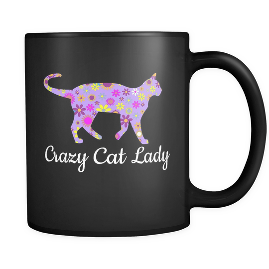 Crazy Cat Lady Mug - Black 11 Oz.