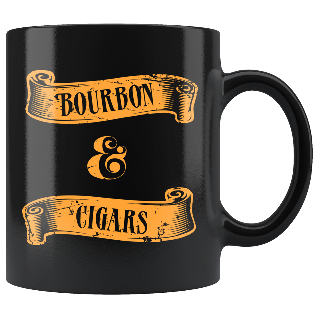 bourbon and cigar lover mug black 11 oz