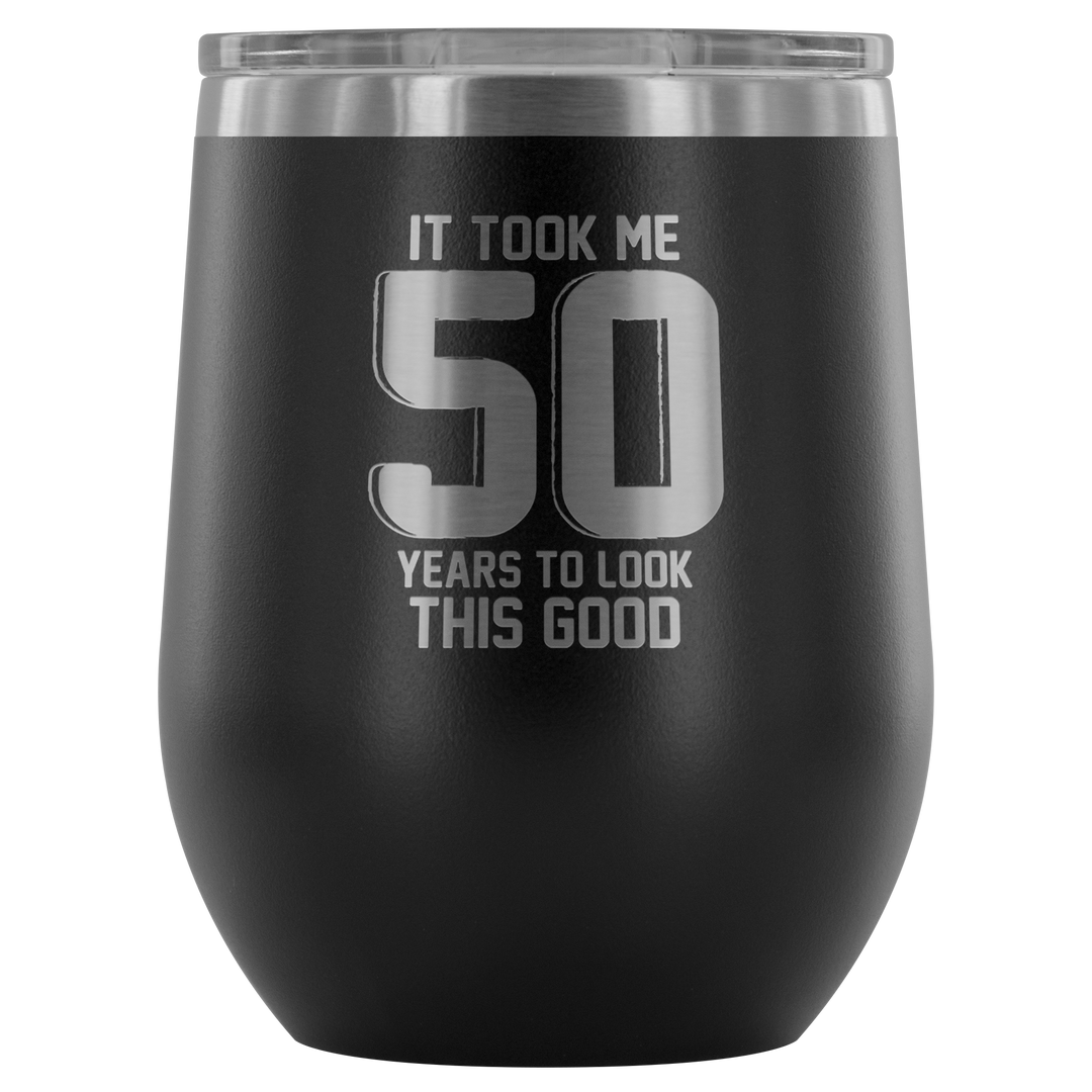 50th Birthday Wine Tumbler - 12 oz.