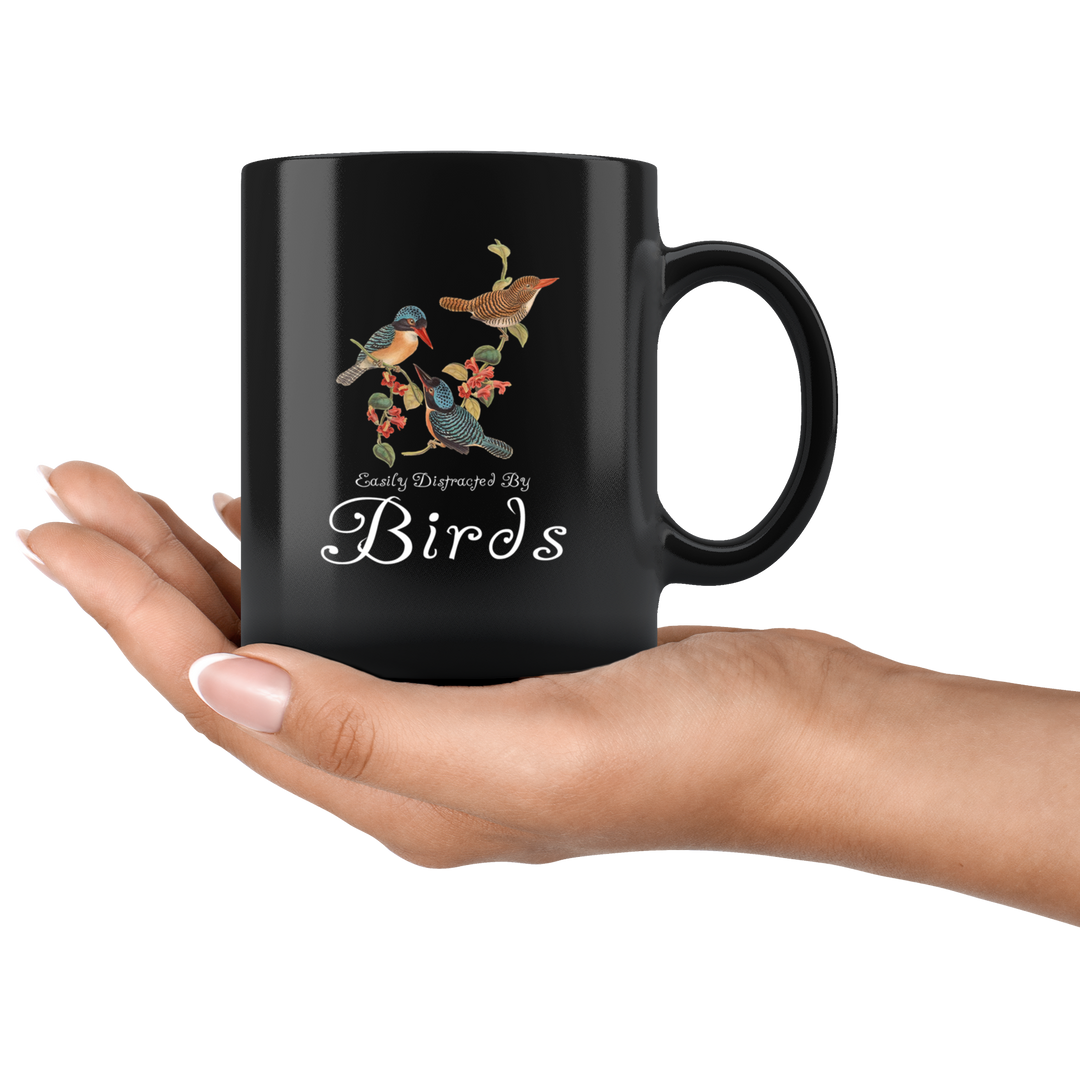 Easily Distracted By Birds Mug - Black 11 oz.