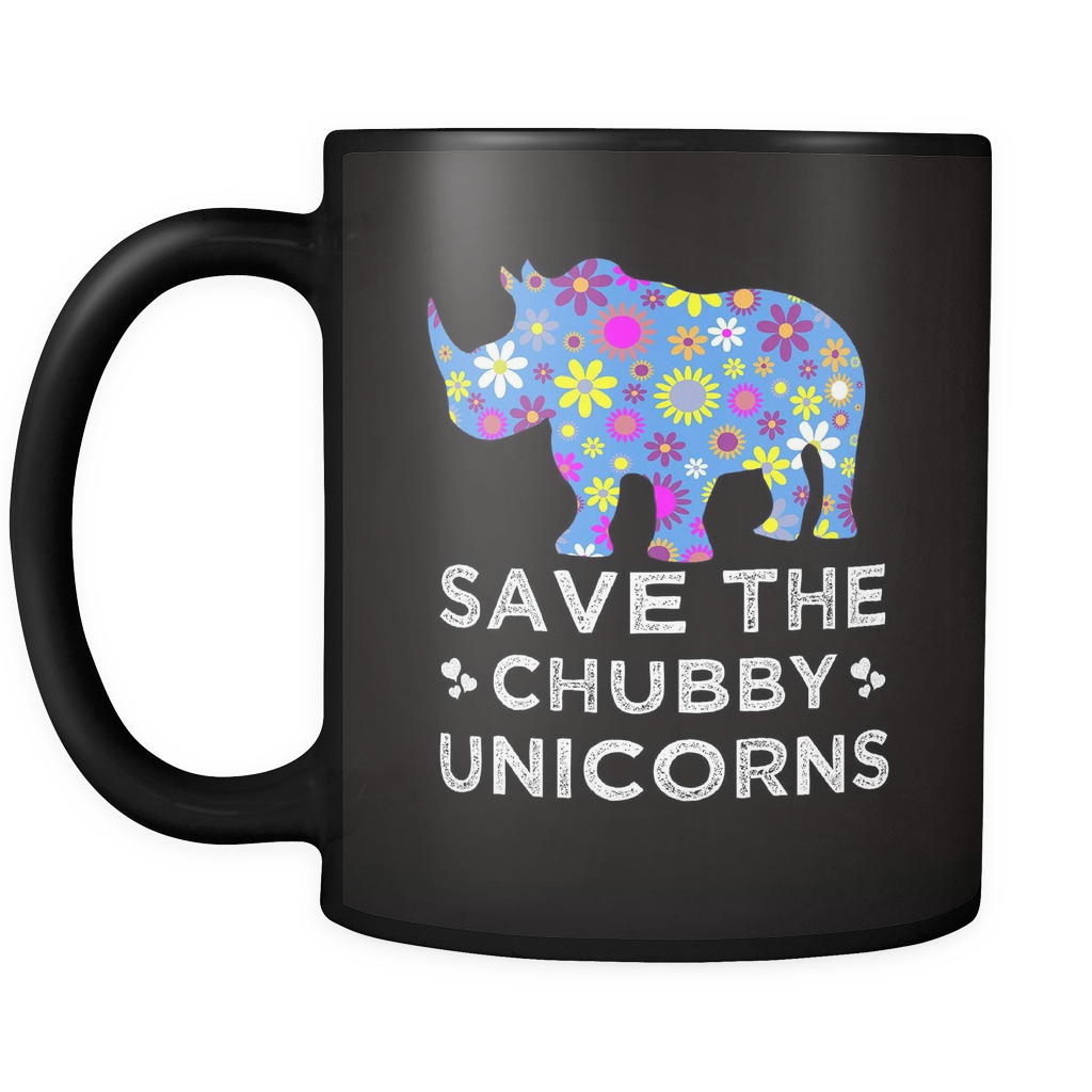 Save The Chubby Unicorns Mug - Black 11 oz.