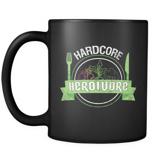 Hardcore Herbivore Mug - Black 11 oz.