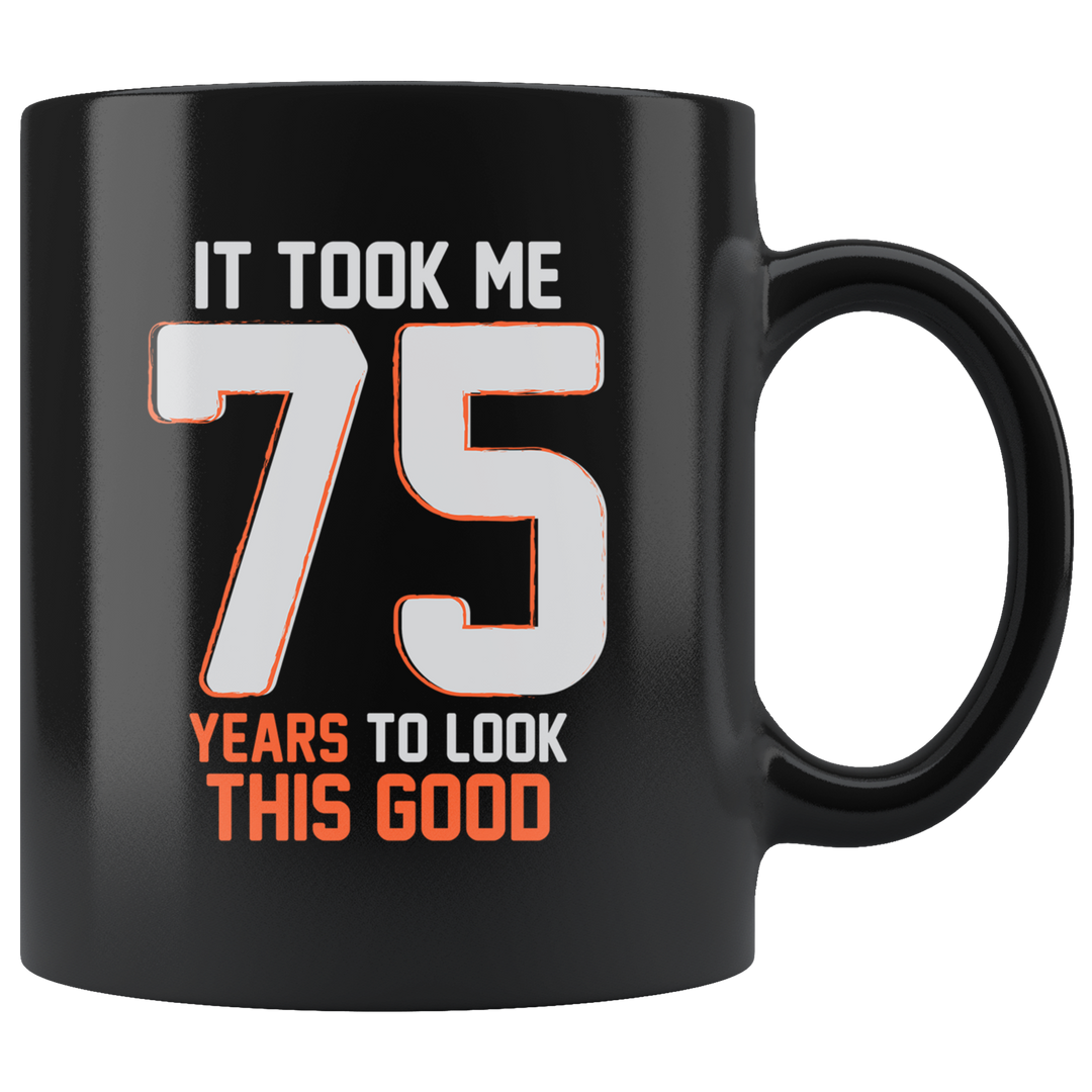 75th Birthday Coffee Mug - Black 11 oz.
