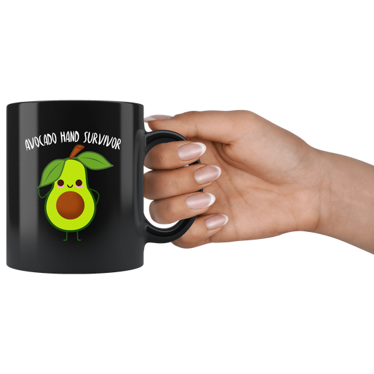 Avocado Hand Survivor Mug - Black 11 oz.
