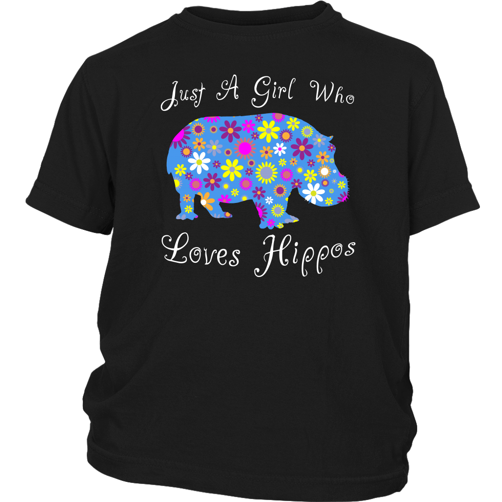 Just A Girl Who Loves Hippos Shirt - Black