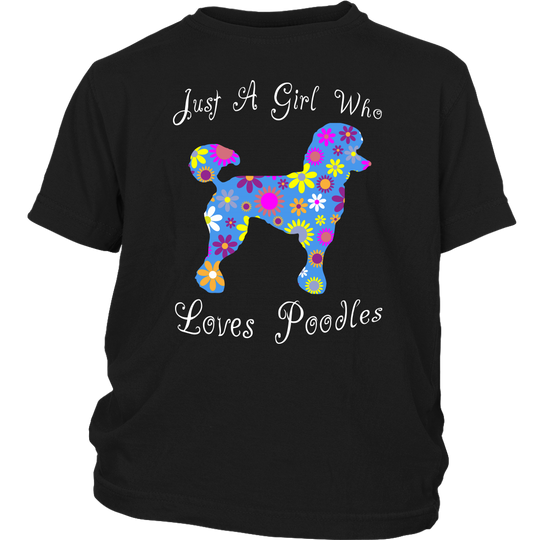 Poodle Dog Lover Shirt For Girls - Black