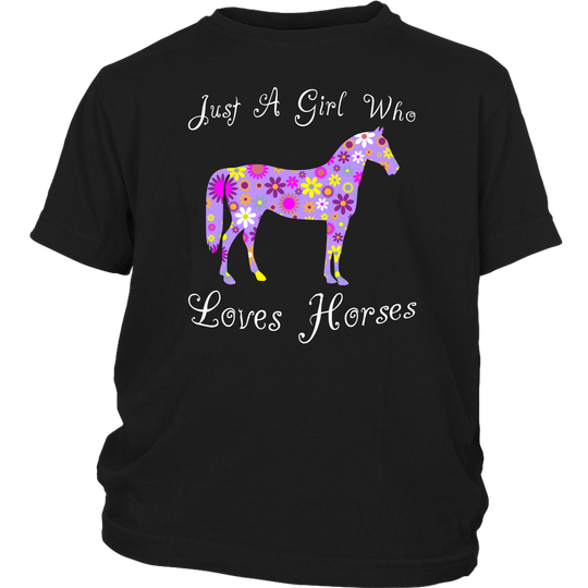 Just A Girl Who Loves Horses Shirt - Black