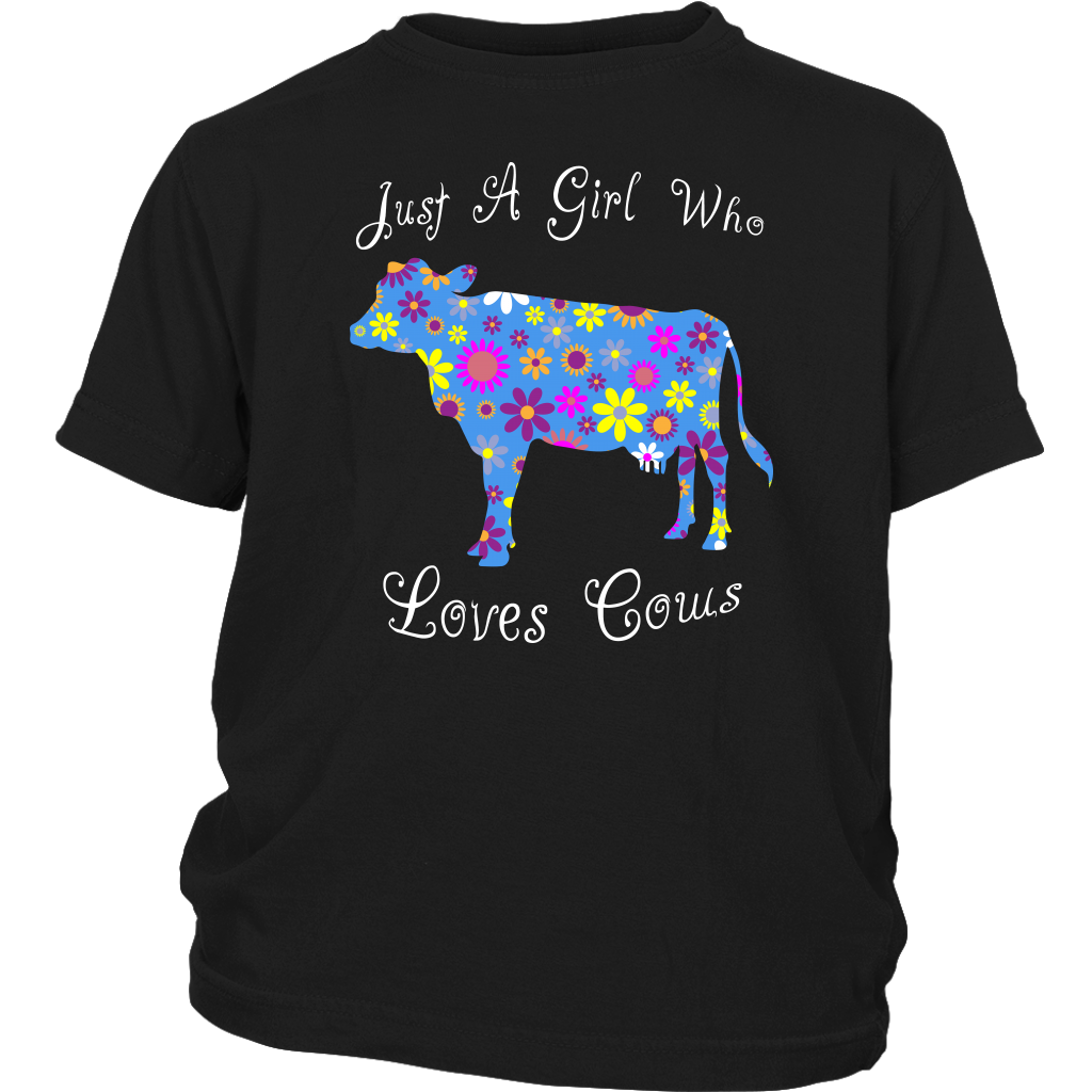Just A Girl Who Loves Cows Shirt - Black