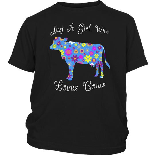 Just A Girl Who Loves Cows Shirt - Black