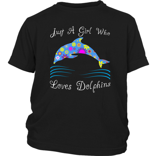 Just A Girl Who Loves Dolphins Shirt - Black