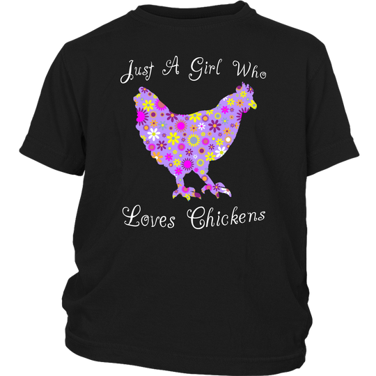 Just A Girl Who Loves Chickens Shirt - Black