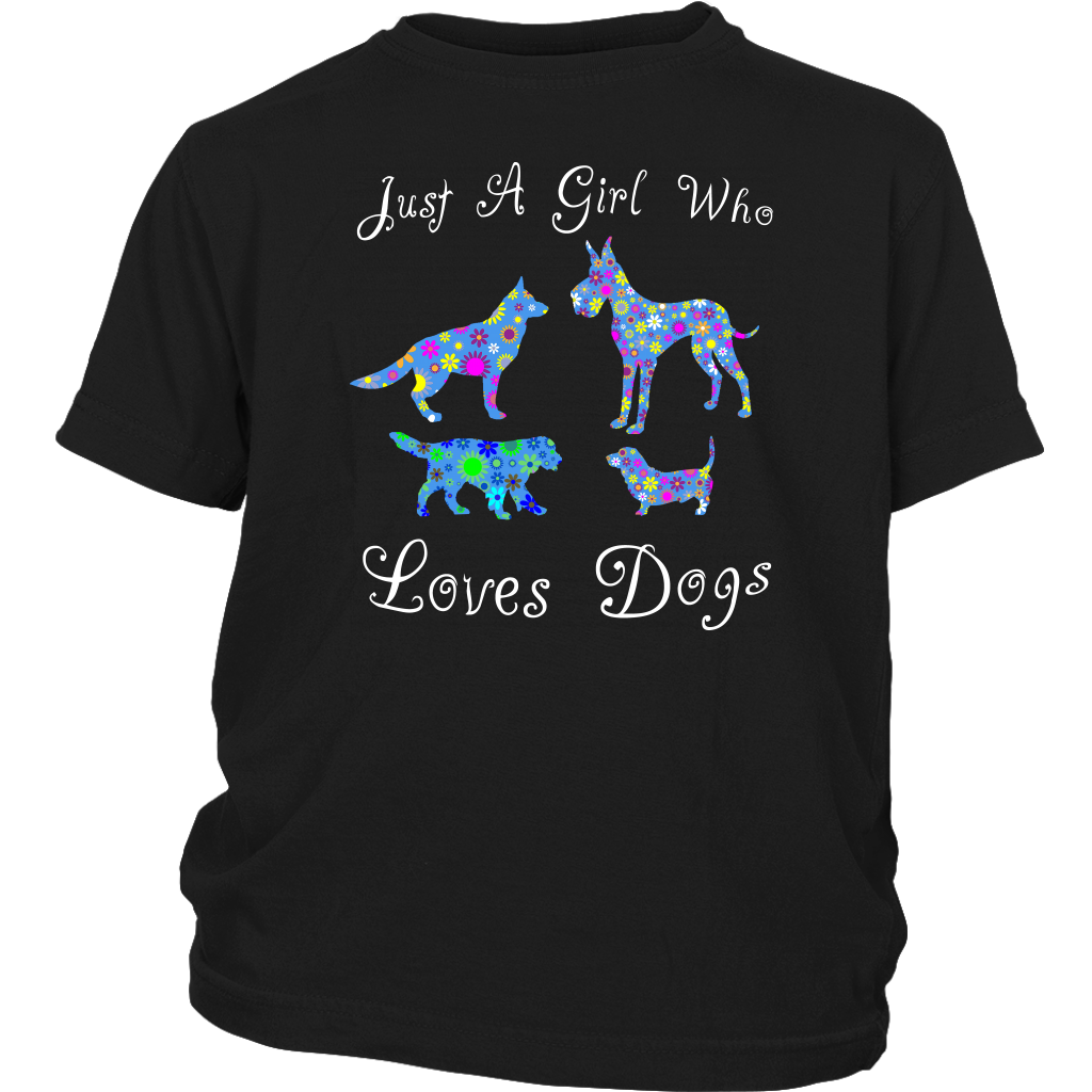 Just A Girl Who Loves Dogs Shirt - Black