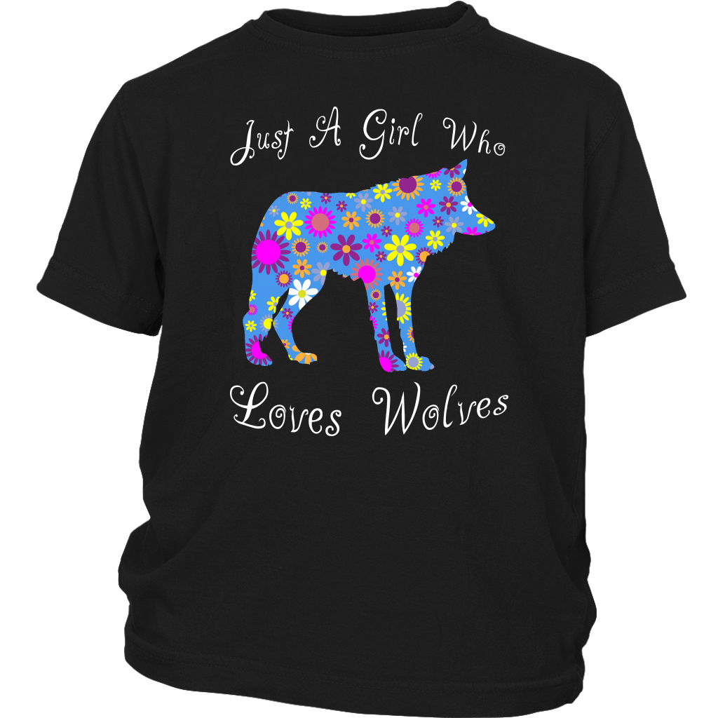 Cute Girls Wolf Lover Shirt - Black
