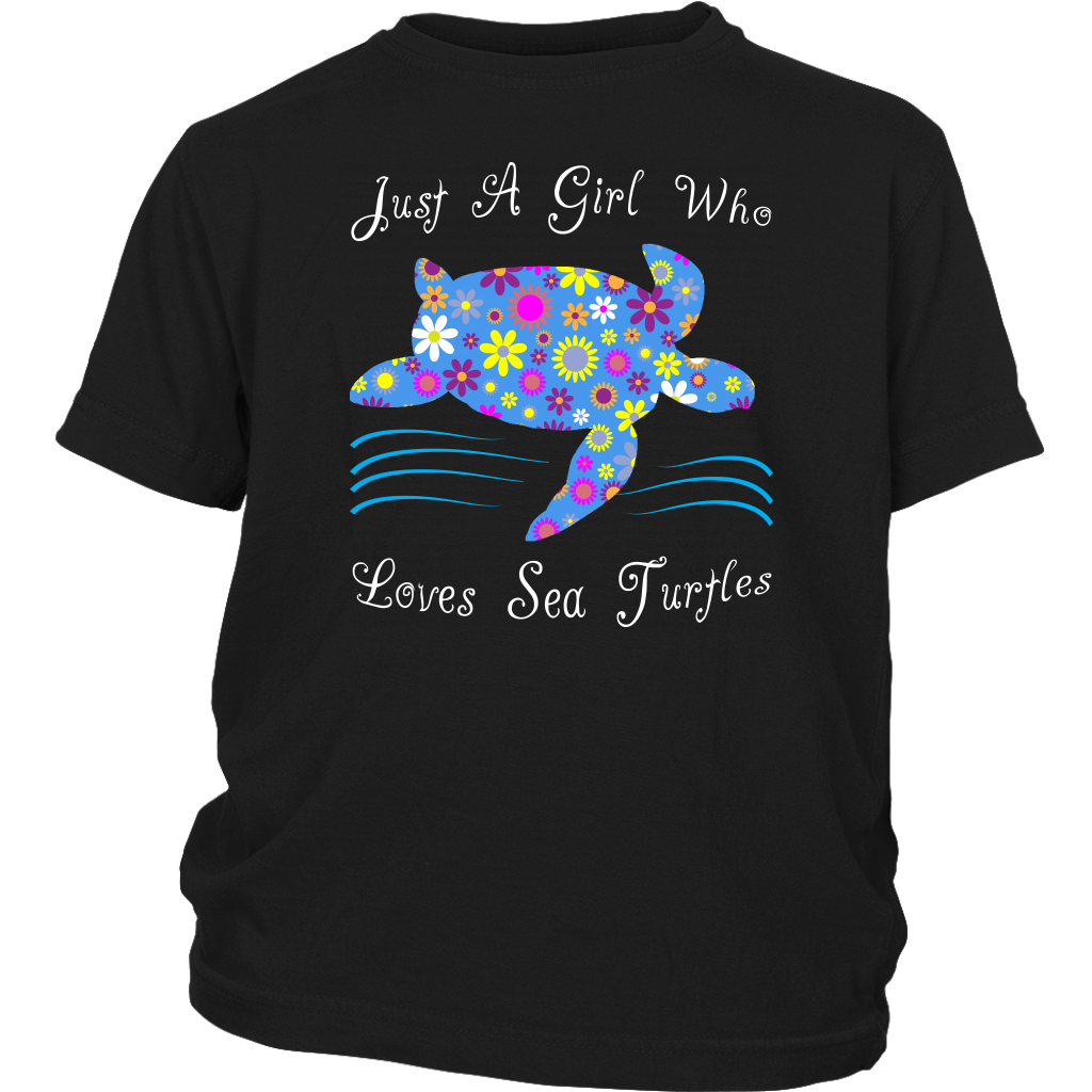 Just A Girl Who Loves Sea Turtles Shirt - Black