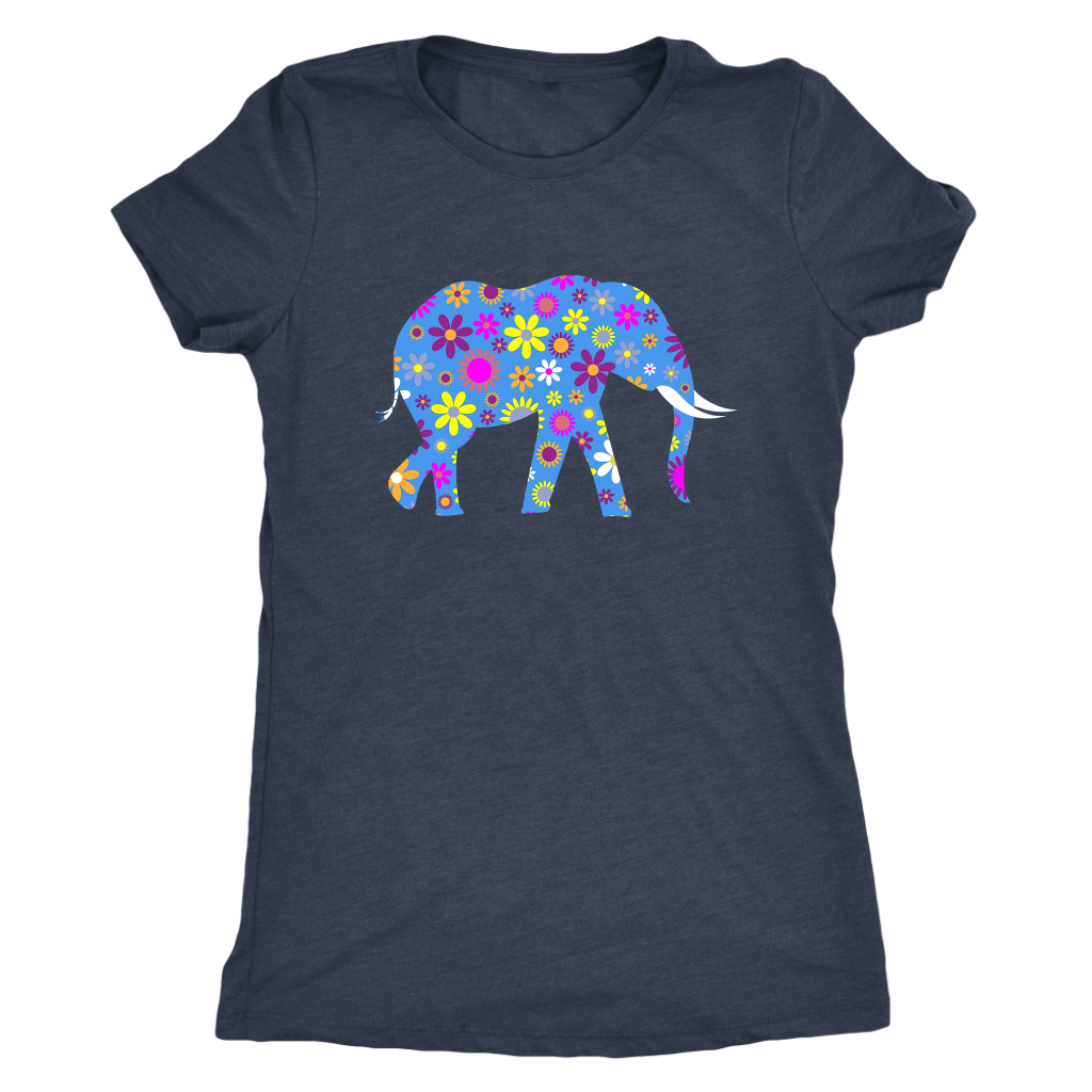 Floral Elephant Shirt - Womens Triblend