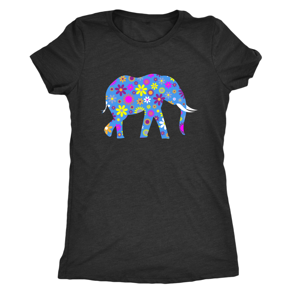 Floral Elephant Shirt - Womens Triblend