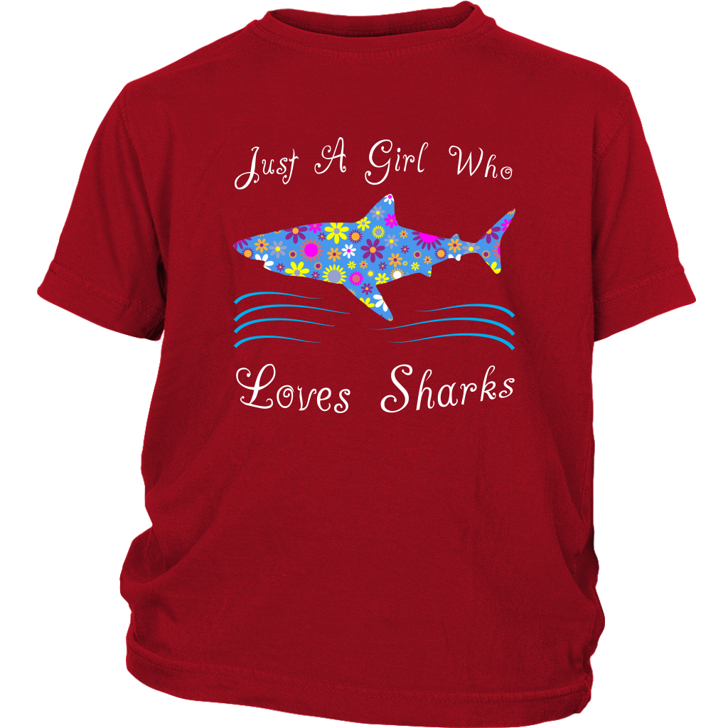Just A Girl Who Loves Sharks Shirt - Red