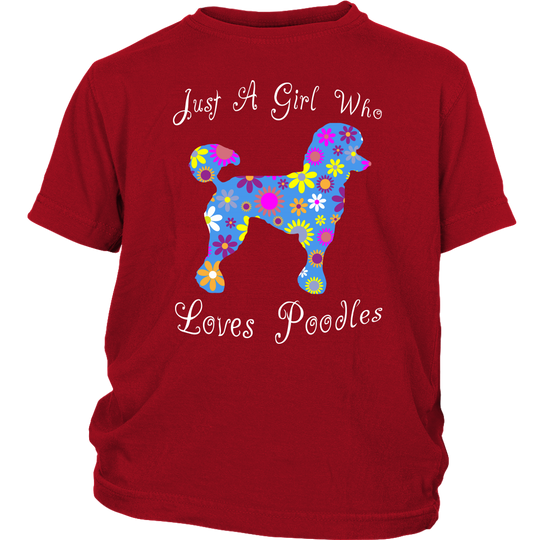 Poodle Dog Lover Shirt For Girls - Red