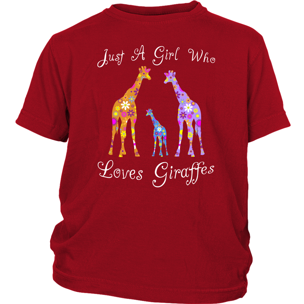 Cute Just A Girl Who Loves Giraffes Shirt - Red