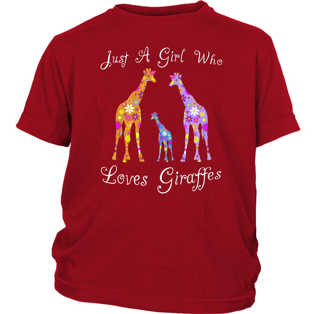 Cute Just A Girl Who Loves Giraffes Shirt - Red