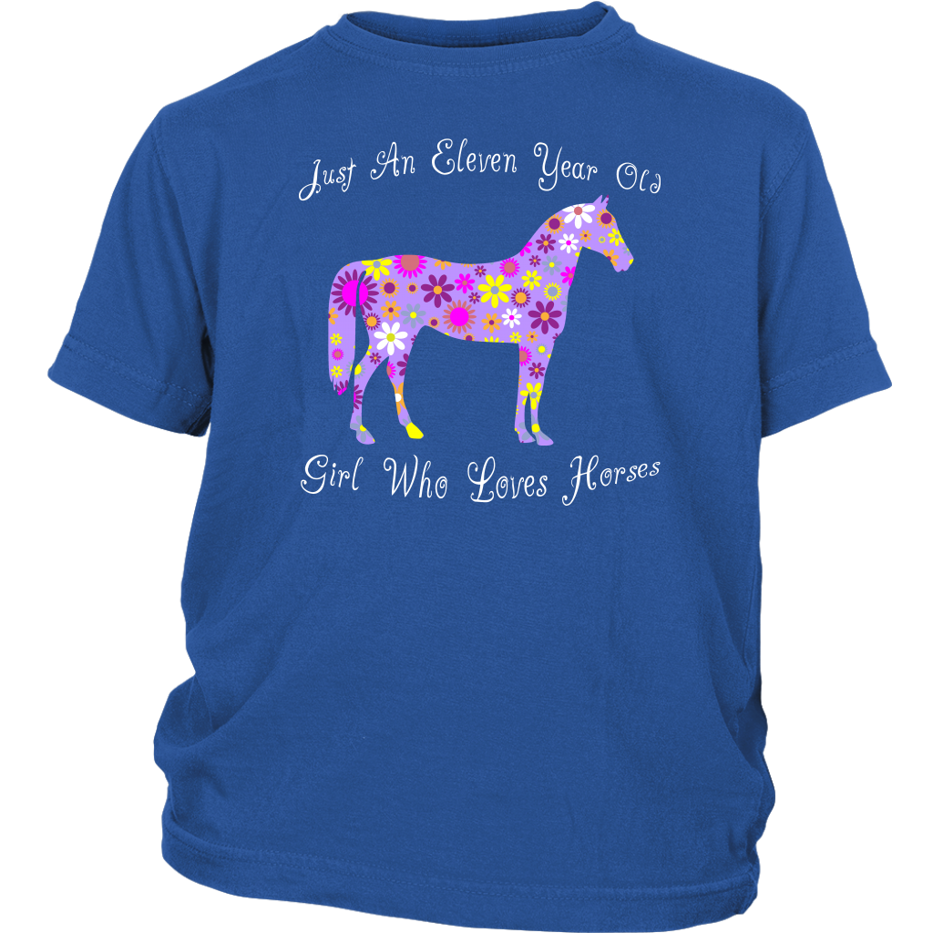 Horse Birthday Shirt 11 Year Old Girls - Blue